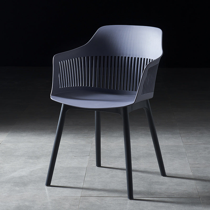 Plastic Scandinavian Dining Kitchen Room Chair Slat Back Arm Chair