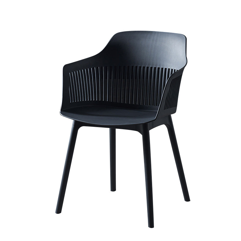 Silla escandinava de plástico para comedor, cocina, sillón con respaldo de listones