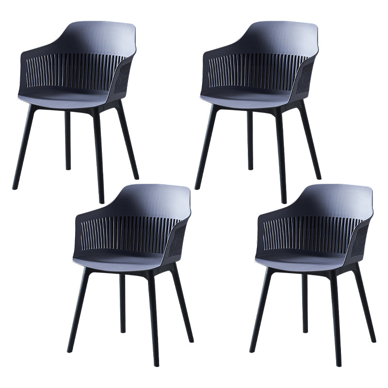 Silla escandinava de plástico para comedor, cocina, sillón con respaldo de listones