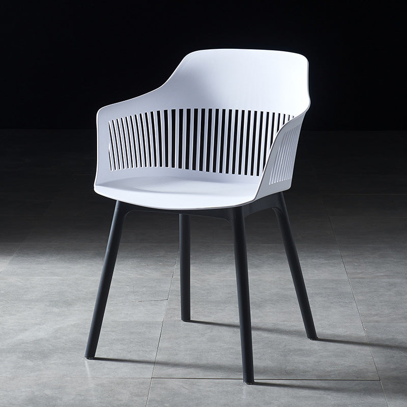 Plastic Scandinavian Dining Kitchen Room Chair Slat Back Arm Chair