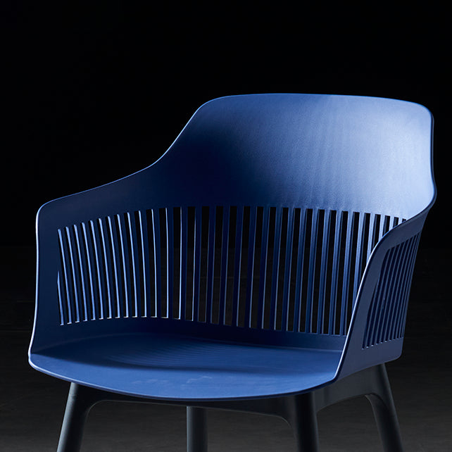 Silla escandinava de plástico para comedor, cocina, sillón con respaldo de listones