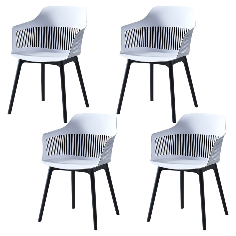 Silla escandinava de plástico para comedor, cocina, sillón con respaldo de listones