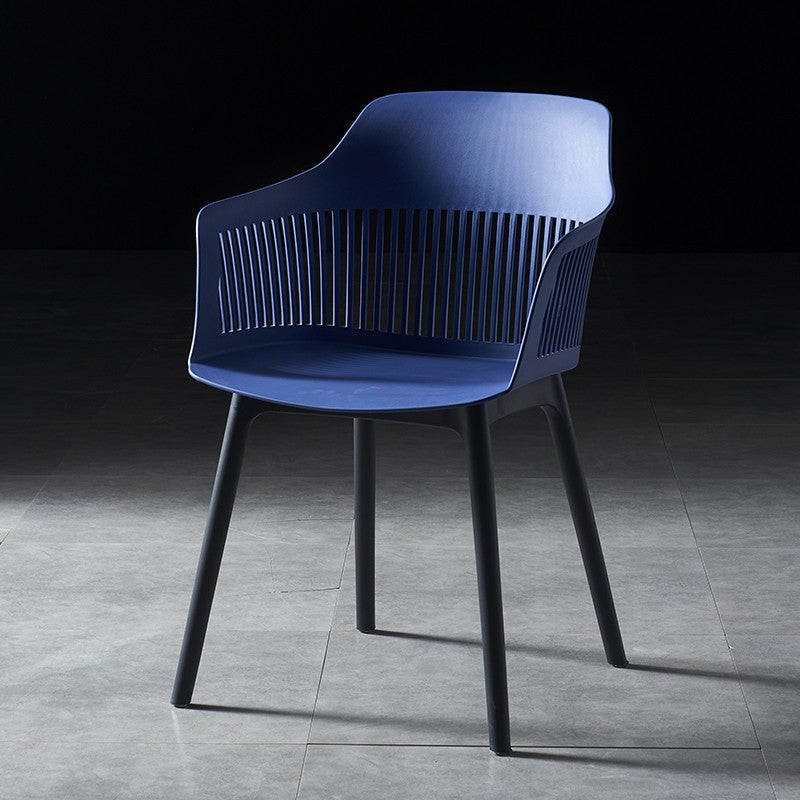 Silla escandinava de plástico para comedor, cocina, sillón con respaldo de listones