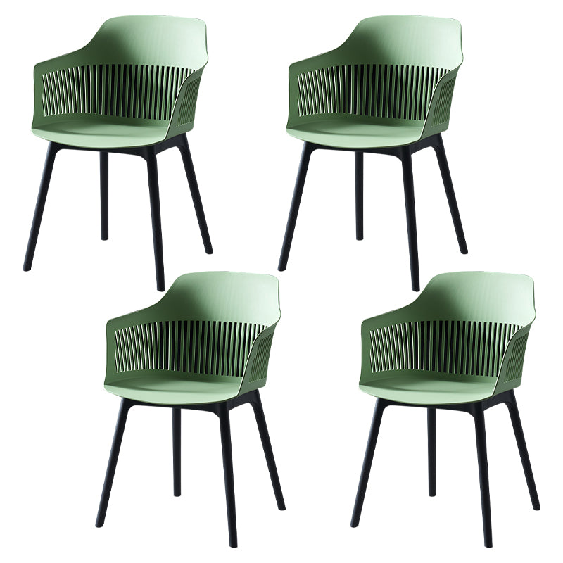 Silla escandinava de plástico para comedor, cocina, sillón con respaldo de listones