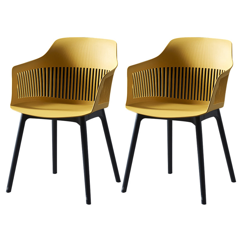 Silla escandinava de plástico para comedor, cocina, sillón con respaldo de listones