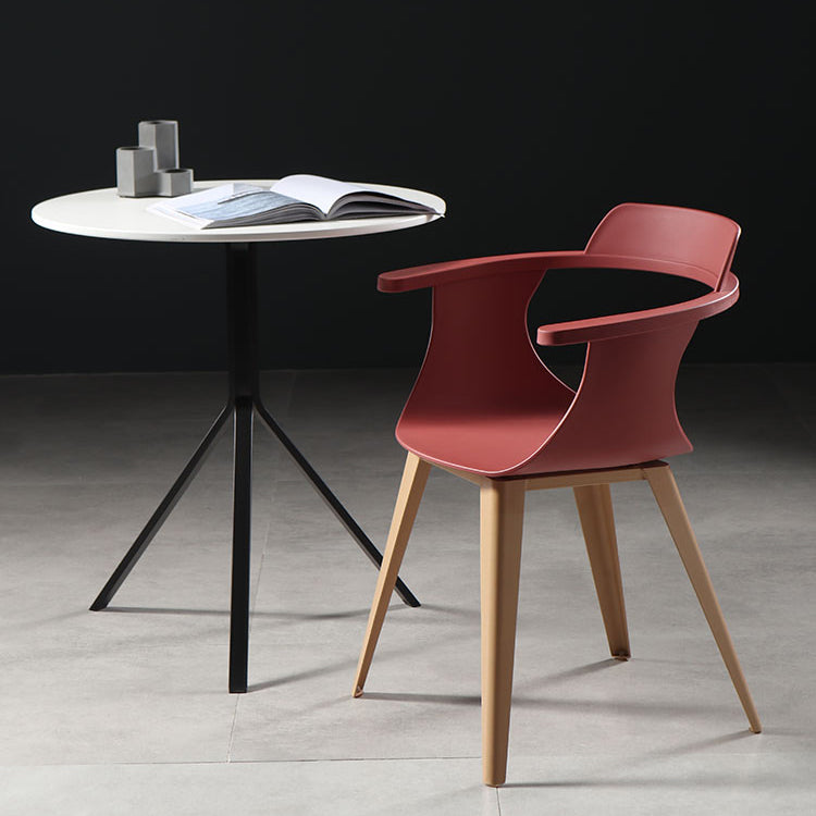 Silla moderna con respaldo abierto, sillones de comedor con patas de metal para cocina