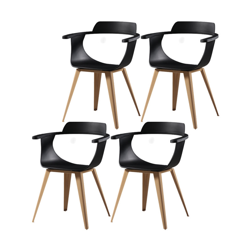 Silla moderna con respaldo abierto, sillones de comedor con patas de metal para cocina