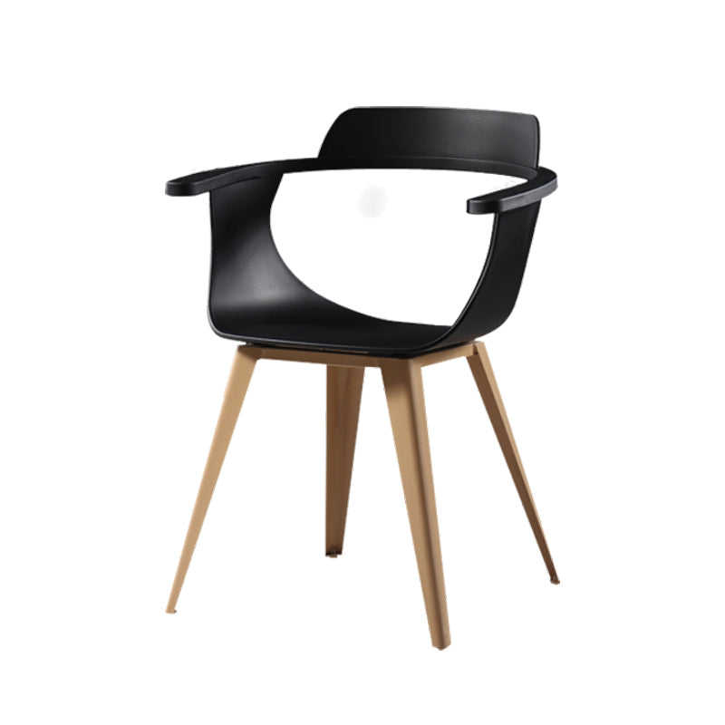 Silla moderna con respaldo abierto, sillones de comedor con patas de metal para cocina