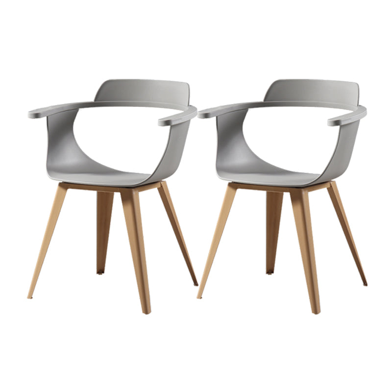 Silla moderna con respaldo abierto, sillones de comedor con patas de metal para cocina