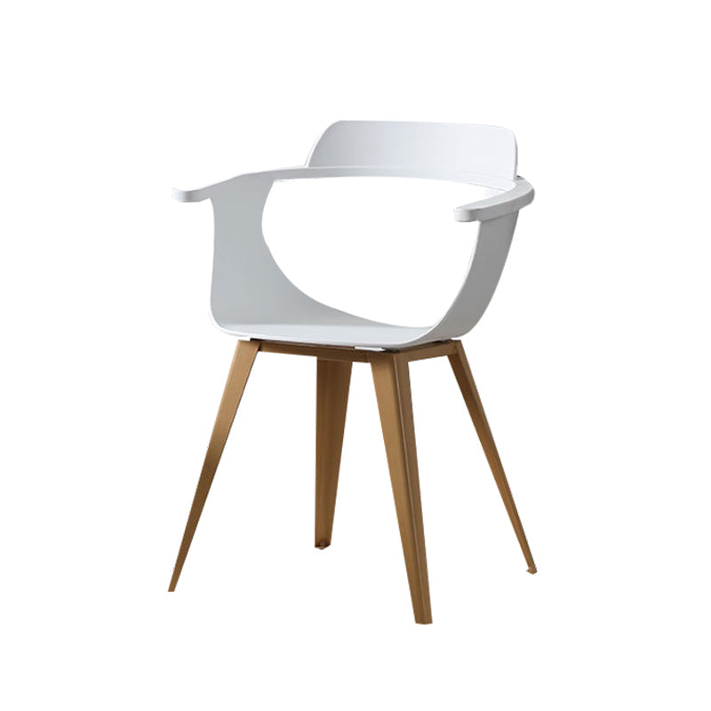 Silla moderna con respaldo abierto, sillones de comedor con patas de metal para cocina