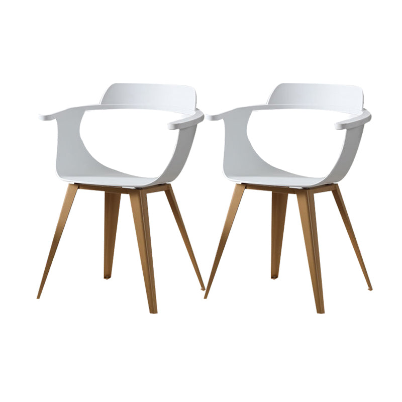 Silla moderna con respaldo abierto, sillones de comedor con patas de metal para cocina