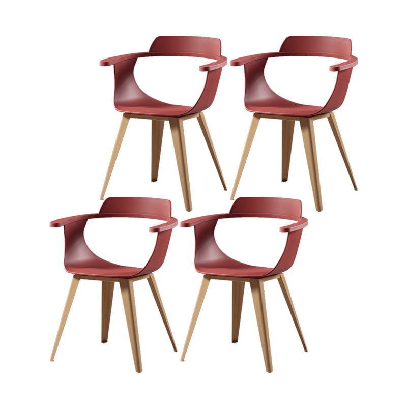 Silla moderna con respaldo abierto, sillones de comedor con patas de metal para cocina