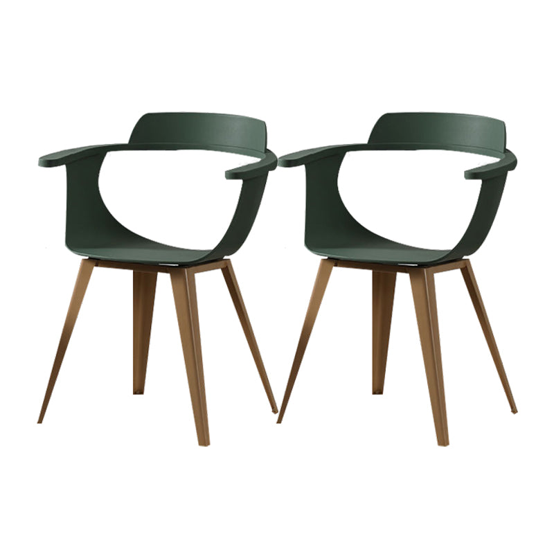 Silla moderna con respaldo abierto, sillones de comedor con patas de metal para cocina