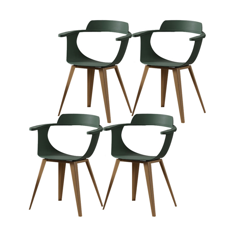 Silla moderna con respaldo abierto, sillones de comedor con patas de metal para cocina