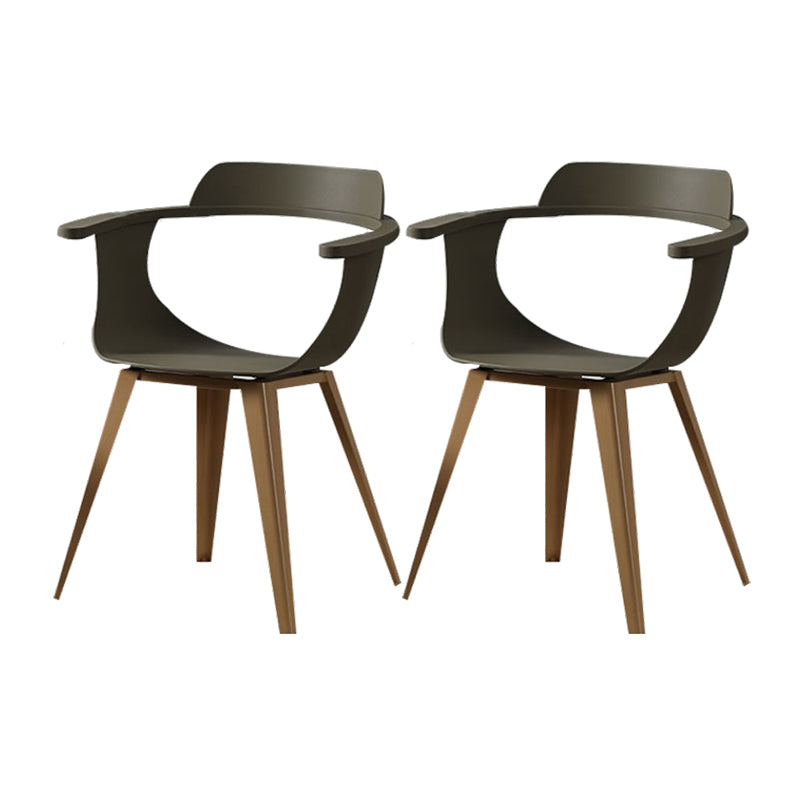 Silla moderna con respaldo abierto, sillones de comedor con patas de metal para cocina