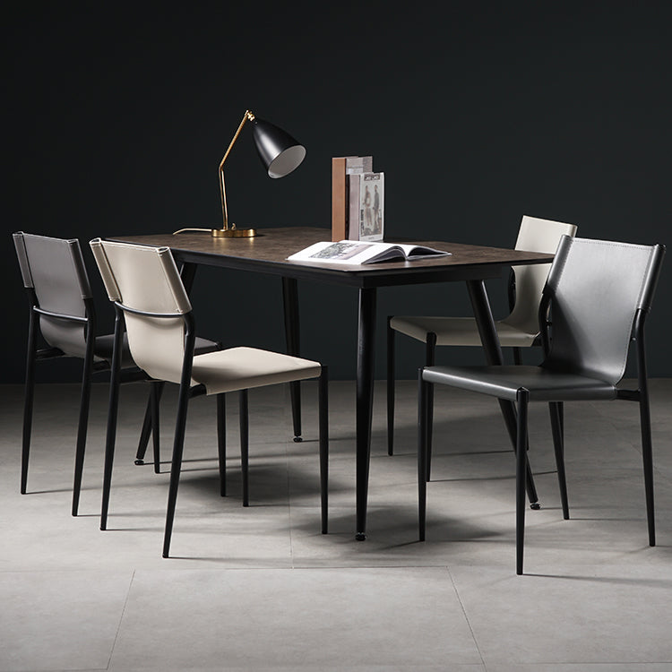 Silla de estilo moderno, sillas sin brazos con patas de metal para cocina
