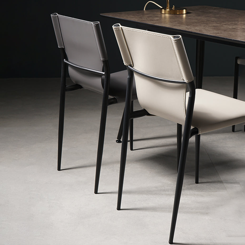 Silla de estilo moderno, sillas sin brazos con patas de metal para cocina