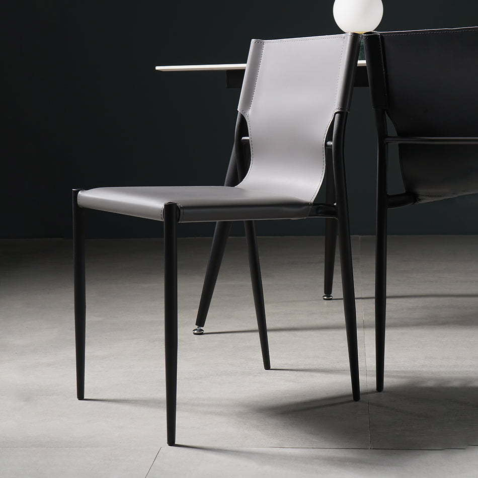 Silla de estilo moderno, sillas sin brazos con patas de metal para cocina