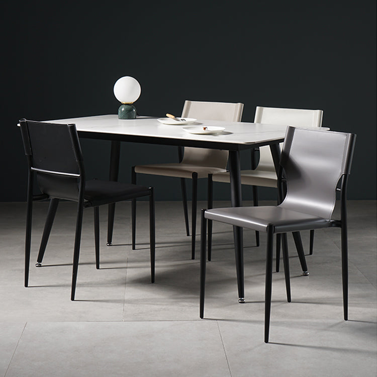Silla de estilo moderno, sillas sin brazos con patas de metal para cocina