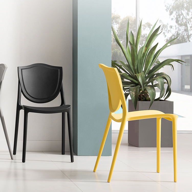 Silla de estilo moderno, sillas sin brazos con patas de plástico para cocina