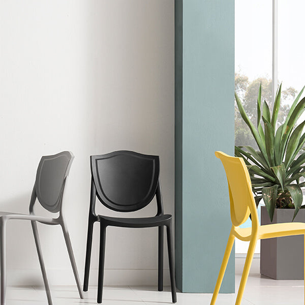 Silla de estilo moderno, sillas sin brazos con patas de plástico para cocina