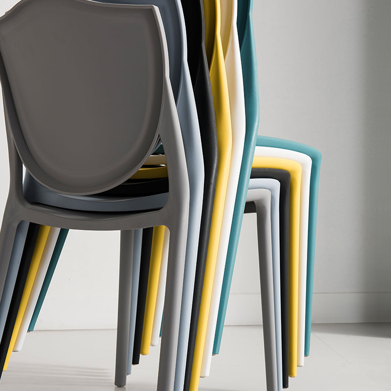 Silla de estilo moderno, sillas sin brazos con patas de plástico para cocina