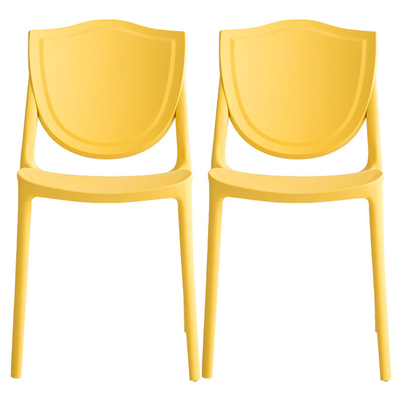 Modern Style Chair Dining Armless Chairs with Plastic Legs for Kitchen