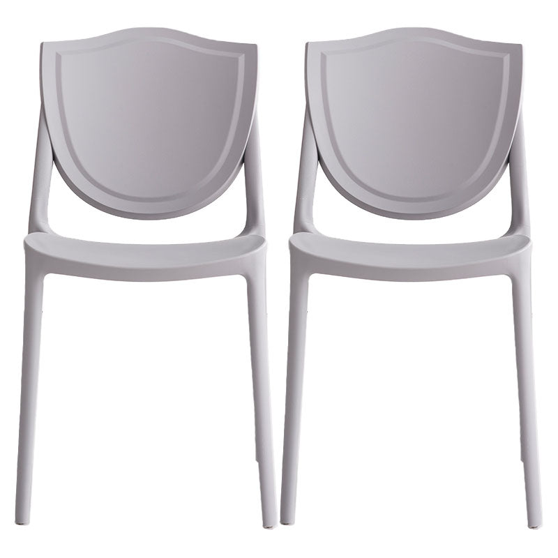 Modern Style Chair Dining Armless Chairs with Plastic Legs for Kitchen