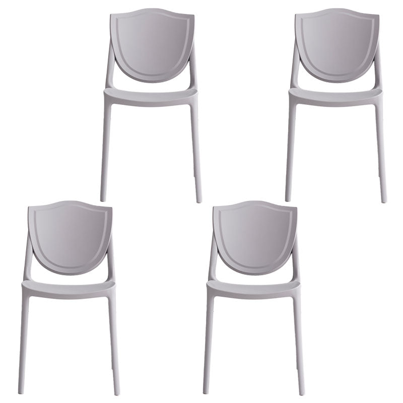 Silla de estilo moderno, sillas sin brazos con patas de plástico para cocina