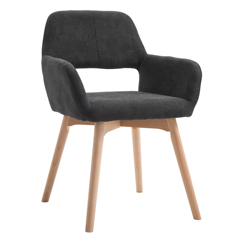 Silla escandinava de madera para comedor, cocina, sillón con respaldo abierto