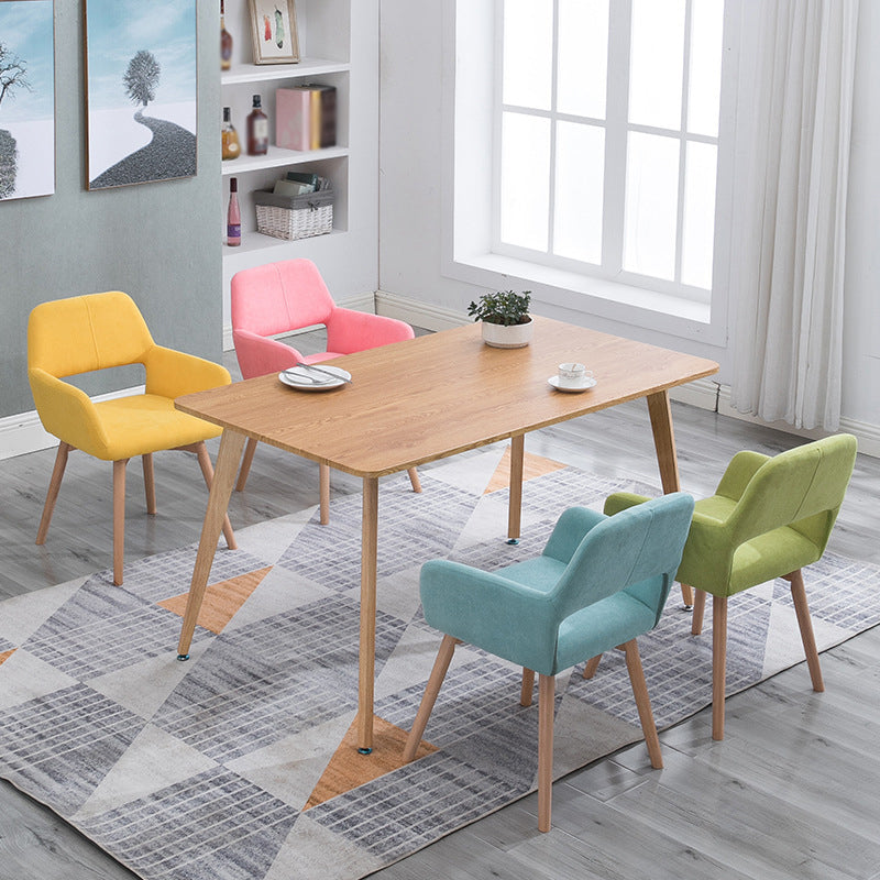 Silla escandinava de madera para comedor, cocina, sillón con respaldo abierto