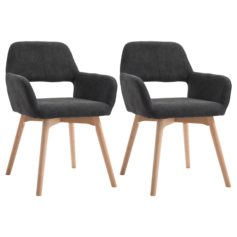 Silla escandinava de madera para comedor, cocina, sillón con respaldo abierto