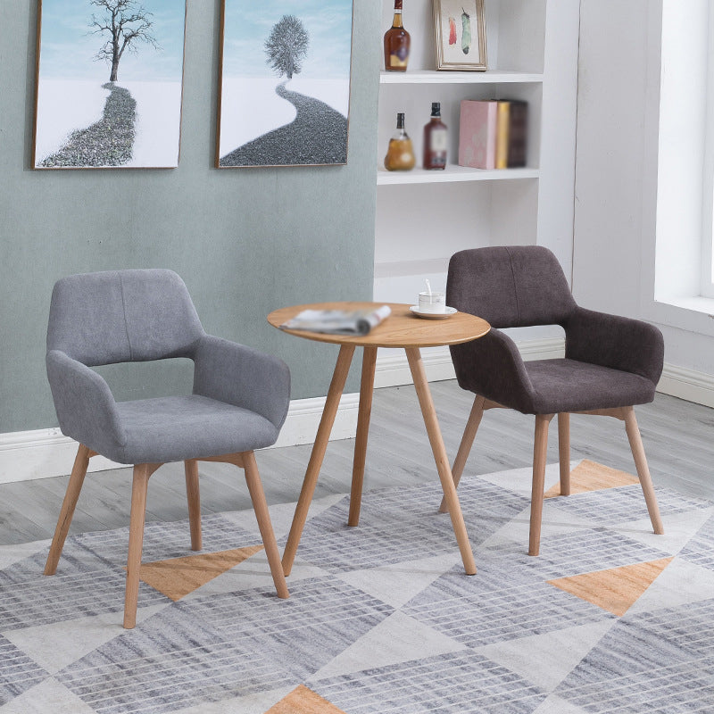 Silla escandinava de madera para comedor, cocina, sillón con respaldo abierto
