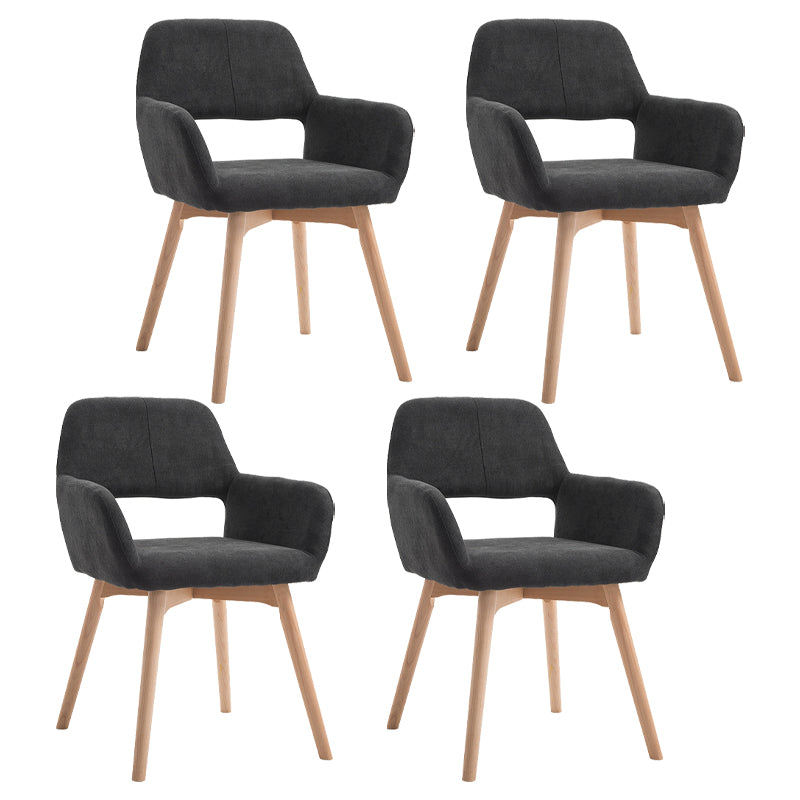 Silla escandinava de madera para comedor, cocina, sillón con respaldo abierto