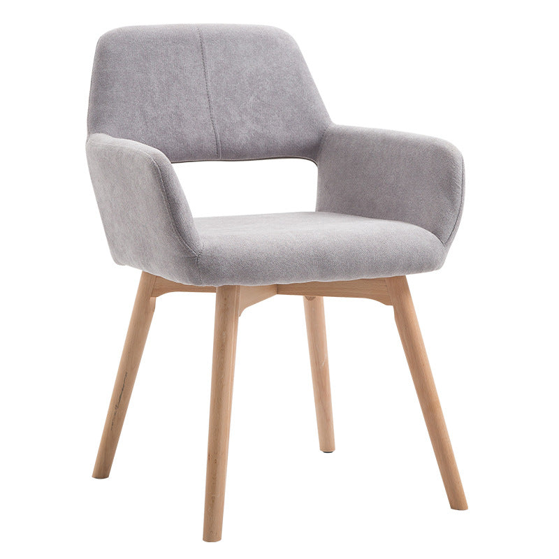 Silla escandinava de madera para comedor, cocina, sillón con respaldo abierto
