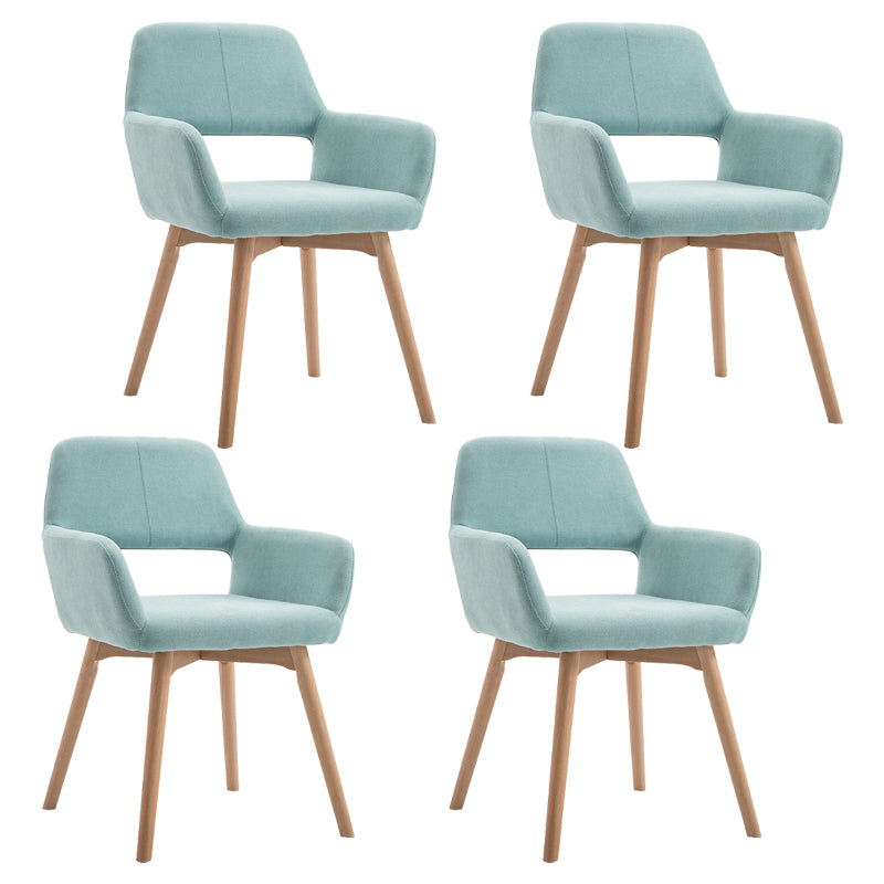 Silla escandinava de madera para comedor, cocina, sillón con respaldo abierto