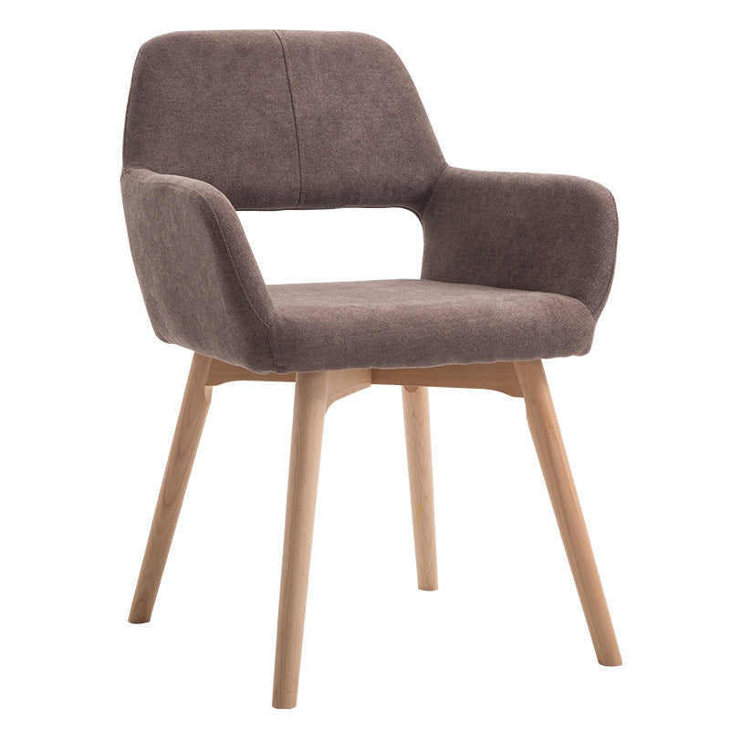 Silla escandinava de madera para comedor, cocina, sillón con respaldo abierto