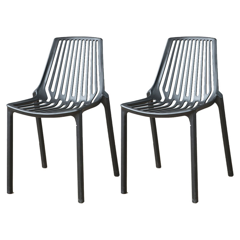 Modern Style Stackable Chair Dining Armless Chairs with Plastic Legs for Kitchen