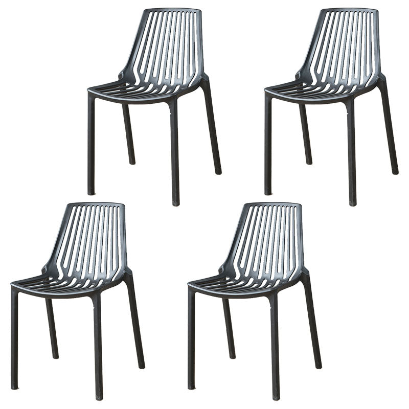 Silla apilable de estilo moderno, sillas sin brazos con patas de plástico para cocina