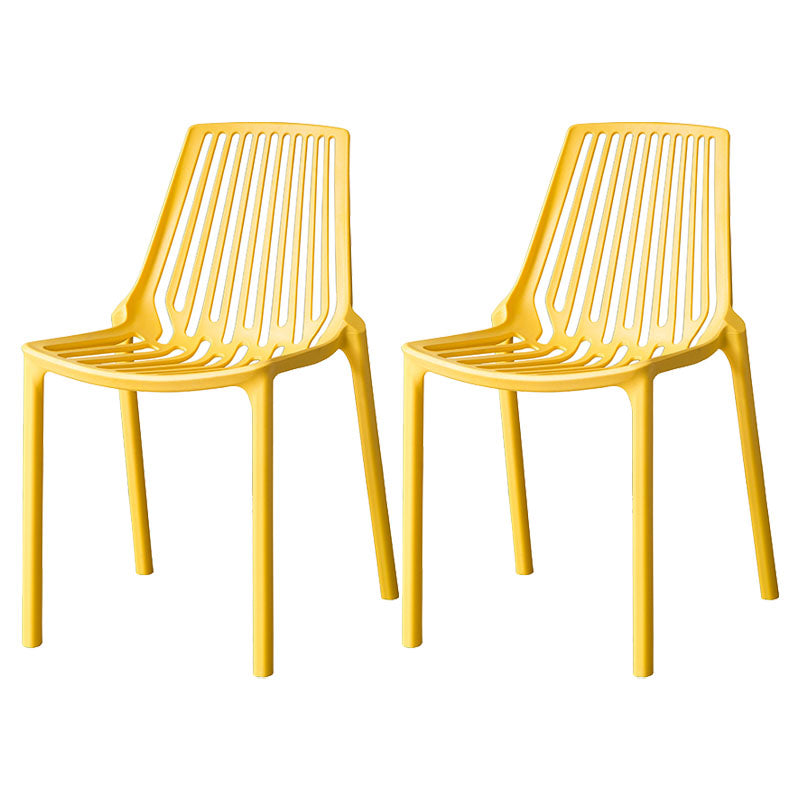 Modern Style Stackable Chair Dining Armless Chairs with Plastic Legs for Kitchen