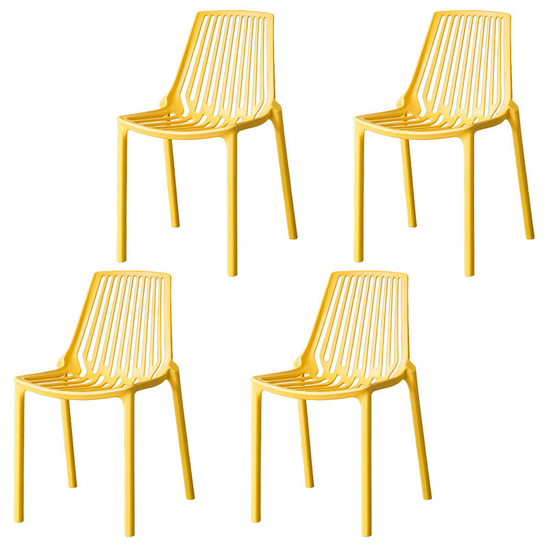 Silla apilable de estilo moderno, sillas sin brazos con patas de plástico para cocina