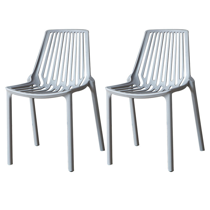 Modern Style Stackable Chair Dining Armless Chairs with Plastic Legs for Kitchen