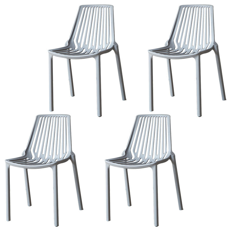 Silla apilable de estilo moderno, sillas sin brazos con patas de plástico para cocina