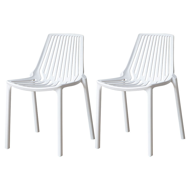 Modern Style Stackable Chair Dining Armless Chairs with Plastic Legs for Kitchen