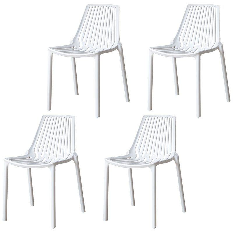 Silla apilable de estilo moderno, sillas sin brazos con patas de plástico para cocina