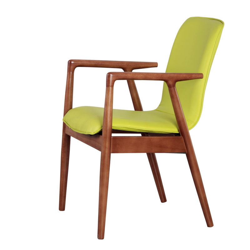 Modern Style Chair Dining Arm Chairs with Wooden Legs for Kitchen