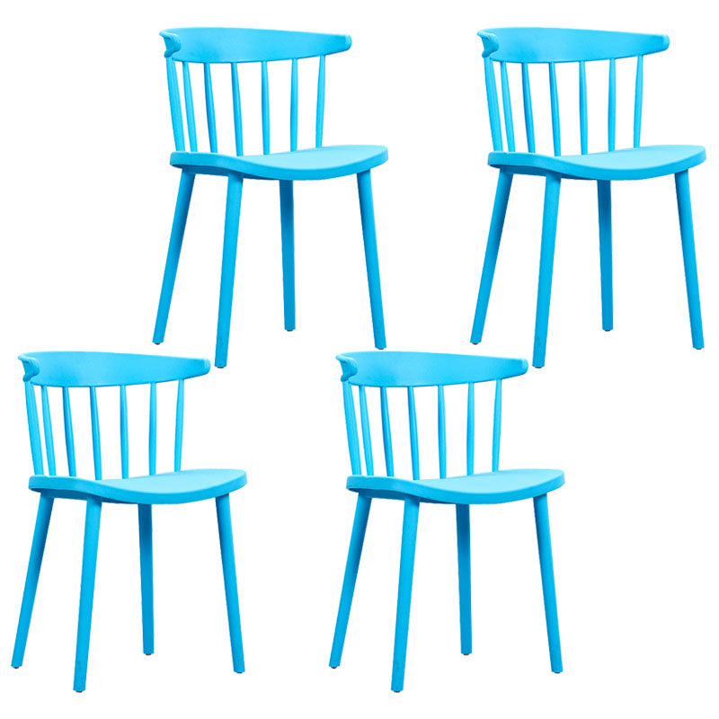 Modern Style Windsor Back Chair Dining Arm Chairs with Plastic Legs for Kitchen