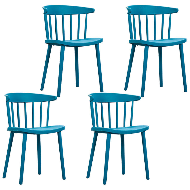 Silla trasera Windsor de estilo moderno, sillones de comedor con patas de plástico para cocina
