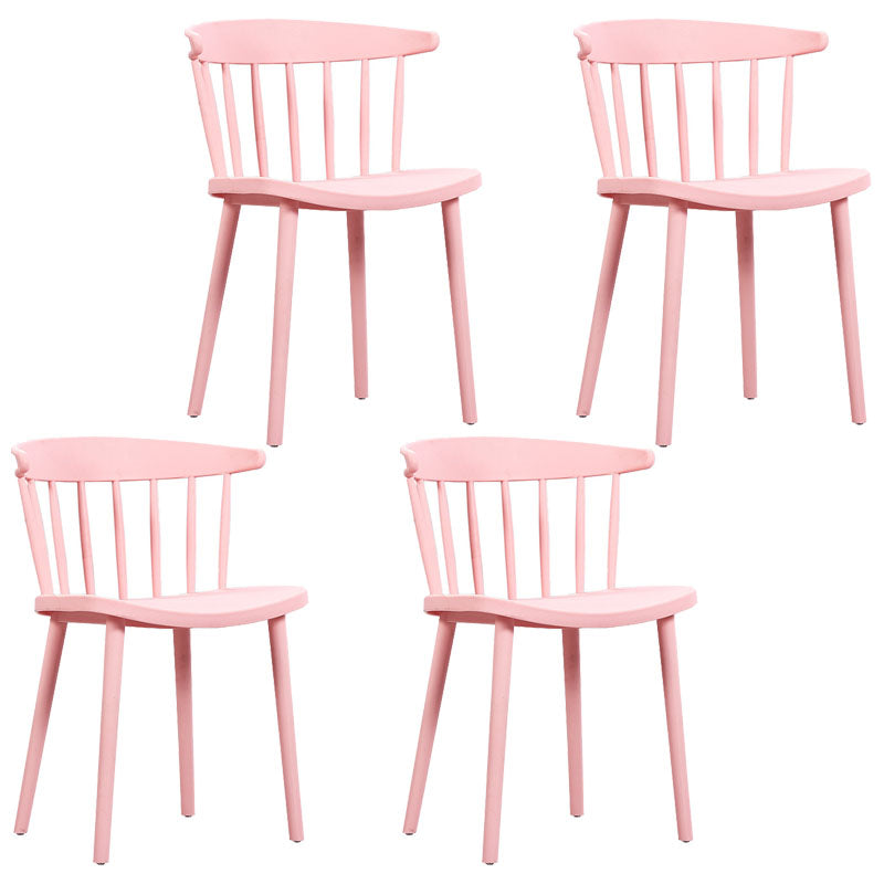 Modern Style Windsor Back Chair Dining Arm Chairs with Plastic Legs for Kitchen