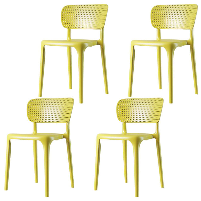 Plastic Scandinavian Dining Side Chair Kitchen Open Back Chair